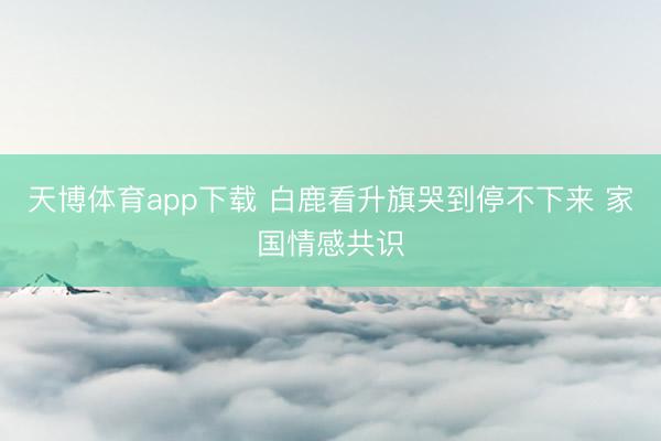 天博体育app下载 白鹿看升旗哭到停不下来 家国情感共识