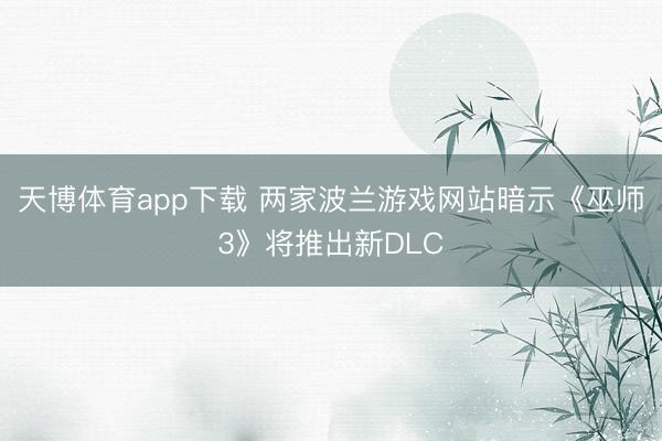 天博体育app下载 两家波兰游戏网站暗示《巫师3》将推出新DLC
