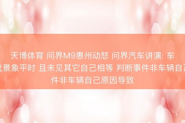 天博体育 问界M9惠州动怒 问界汽车讲演: 车辆三电系统景象平时 且未见其它自己相等 判断事件非车辆自己原因导致