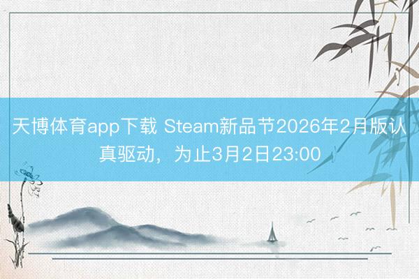 天博体育app下载 Steam新品节2026年2月版认真驱动，为止3月2日23:00