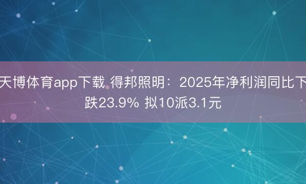 天博体育app下载 得邦照明：2025年净利润同比下跌23.9% 拟10派3.1元