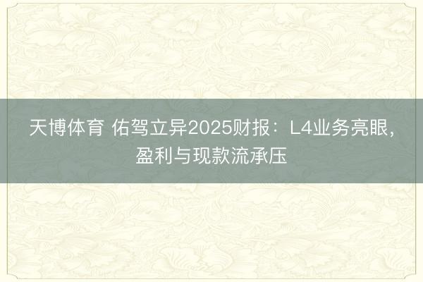 天博体育 佑驾立异2025财报:L4业务亮眼,盈利与现款流承压