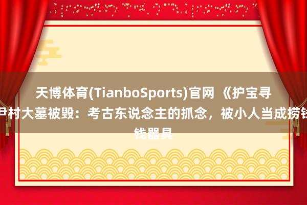 天博体育(TianboSports)官网 《护宝寻踪》尹村大墓被毁：考古东说念主的抓念，被小人当成捞钱器具
