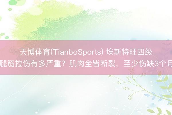 天博体育(TianboSports) 埃斯特旺四级腿筋拉伤有多严重？肌肉全皆断裂，至少伤缺3个月