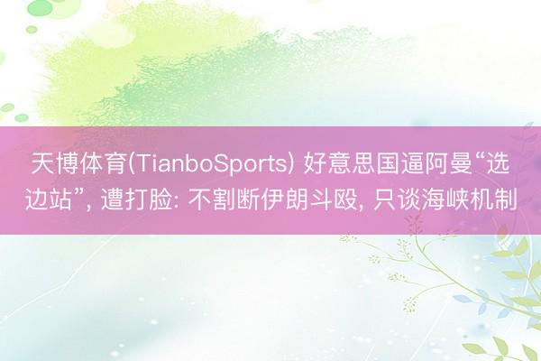 天博体育(TianboSports) 好意思国逼阿曼“选边站”， 遭打脸: 不割断伊朗斗殴， 只谈海峡机制