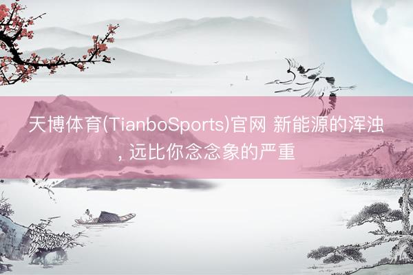 天博体育(TianboSports)官网 新能源的浑浊， 远比你念念象的严重